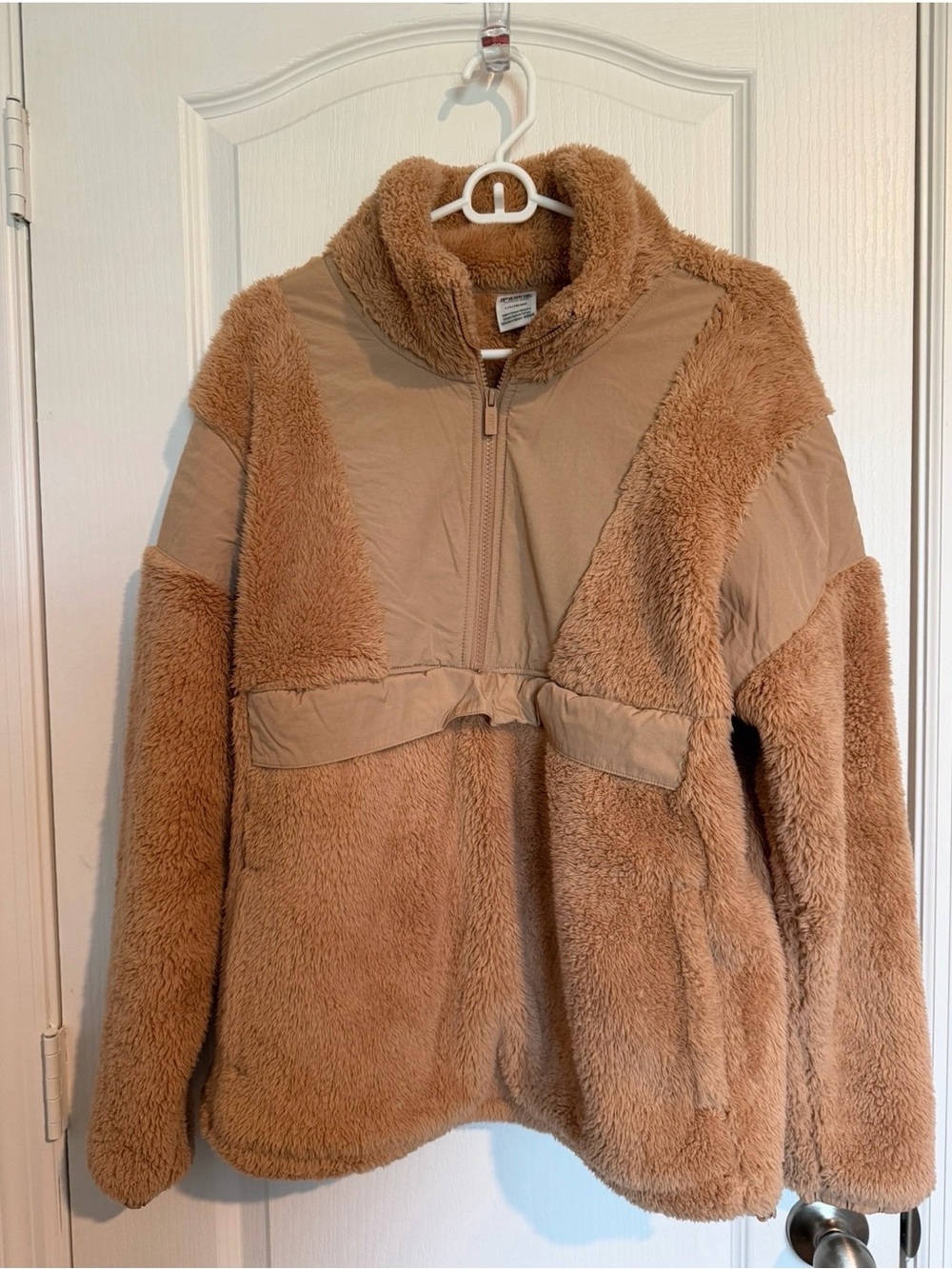 Vs PINK Cozy Teddy Sherpa Pullover Jacket - Tan